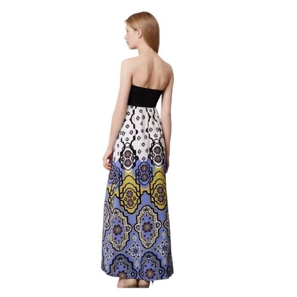 Anthropologie Lilka Mendocino Abstract Print Color block Maxi Dress Sz Small - Picture 6 of 9